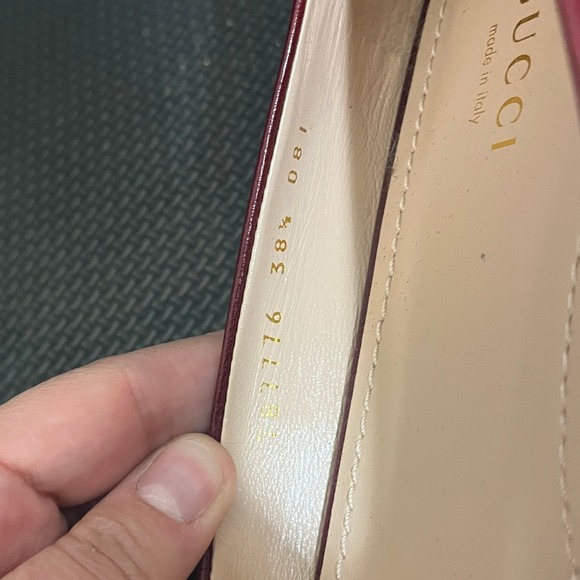 Gucci Erin Leather Horsebit Ballerina Flats Red Burgundy Womens 38.5 US 8.5 - Picture 4 of 11